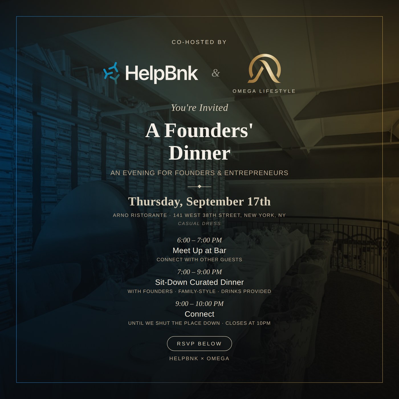 Event flyer: A Founders' Dinner