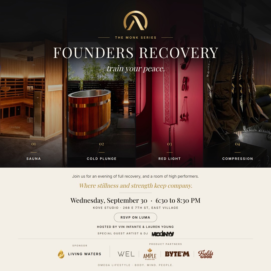 Event flyer: Founders Recovery, Wednesday, September 30 · 6:30 – 8:30 PM at Kove Studio
